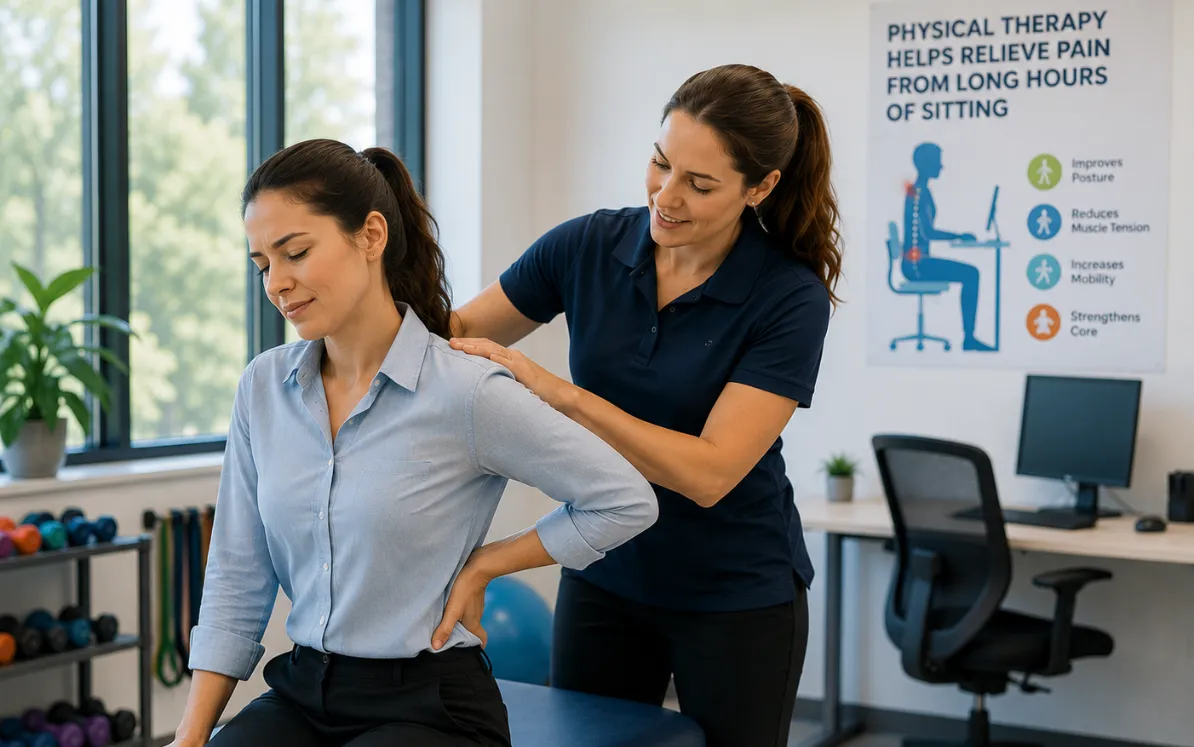 How Physical Therapy Helps Relieve Pain from Long Hours of Sitting at a Desk