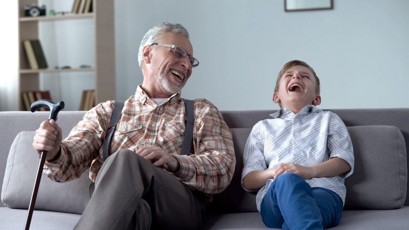 laughing with grandchild
